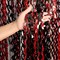 4 Pack 3.3x6.6 ft Red and Black Foil Fringe Backdrop Curtains - Wavy Tinsel Streamers Birthday Birthay Decorations, Fringe Backdrop for Graduation, Xmas, Disco Party